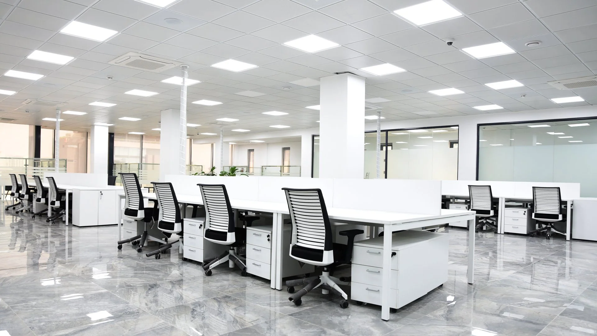 Office floor maintained by a facilities team